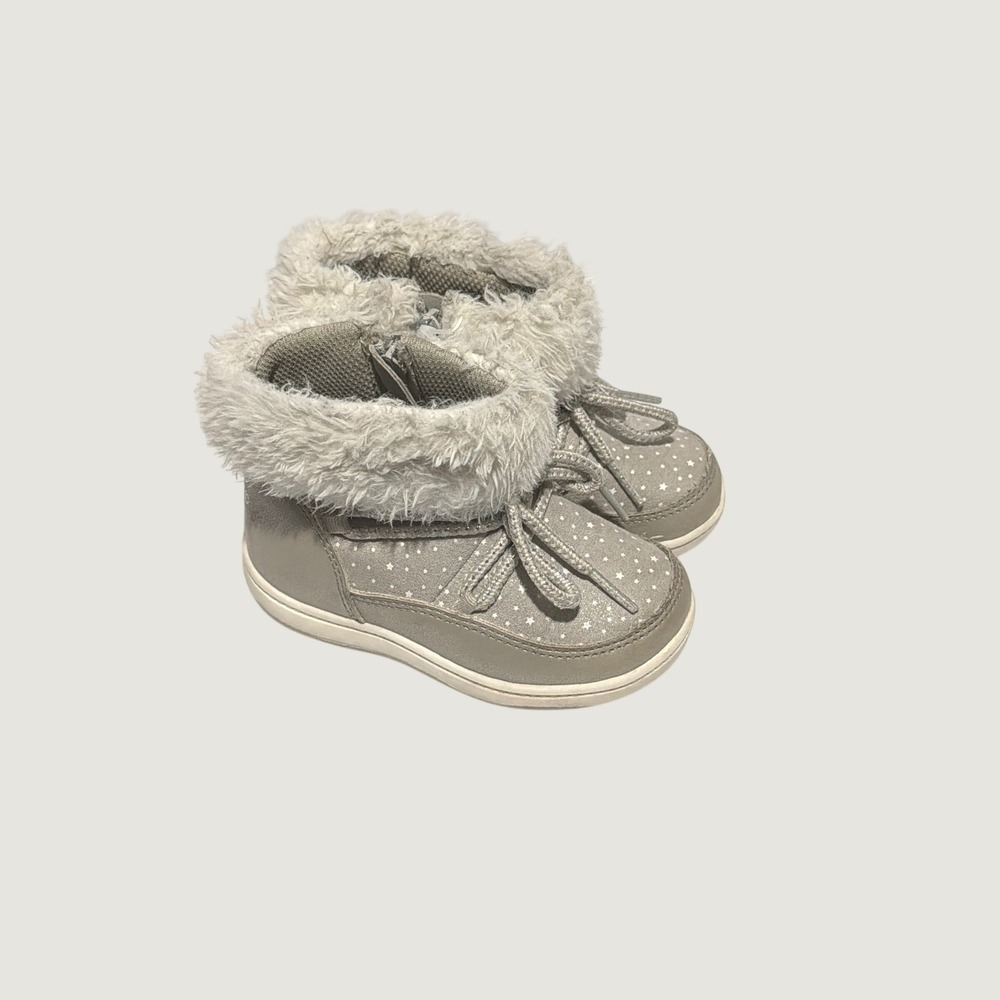 Stride Rite 360 Spruce Toddler Girls Boots Taupe Star Faux Fur Size 7M KG009901 - Picture 2 of 6